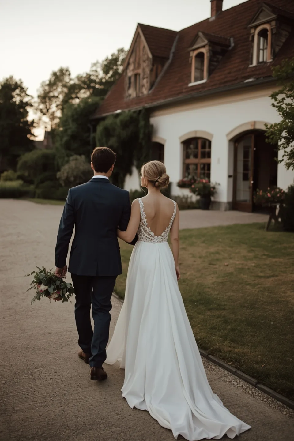 Romantische Hochzeitsszene im Münsterland